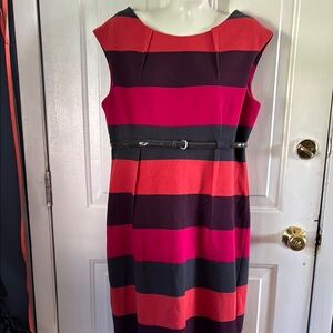 Calvin Klein Multi Colored  Sheath Midi Dress Sz 14